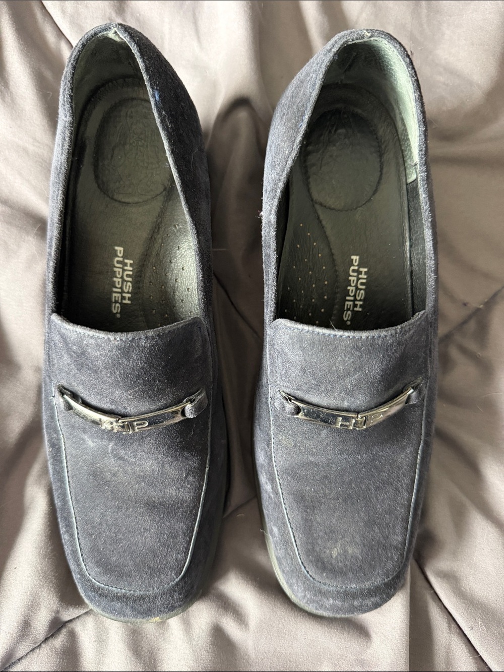 Hush Puppies Women's Navy Suede Loafers